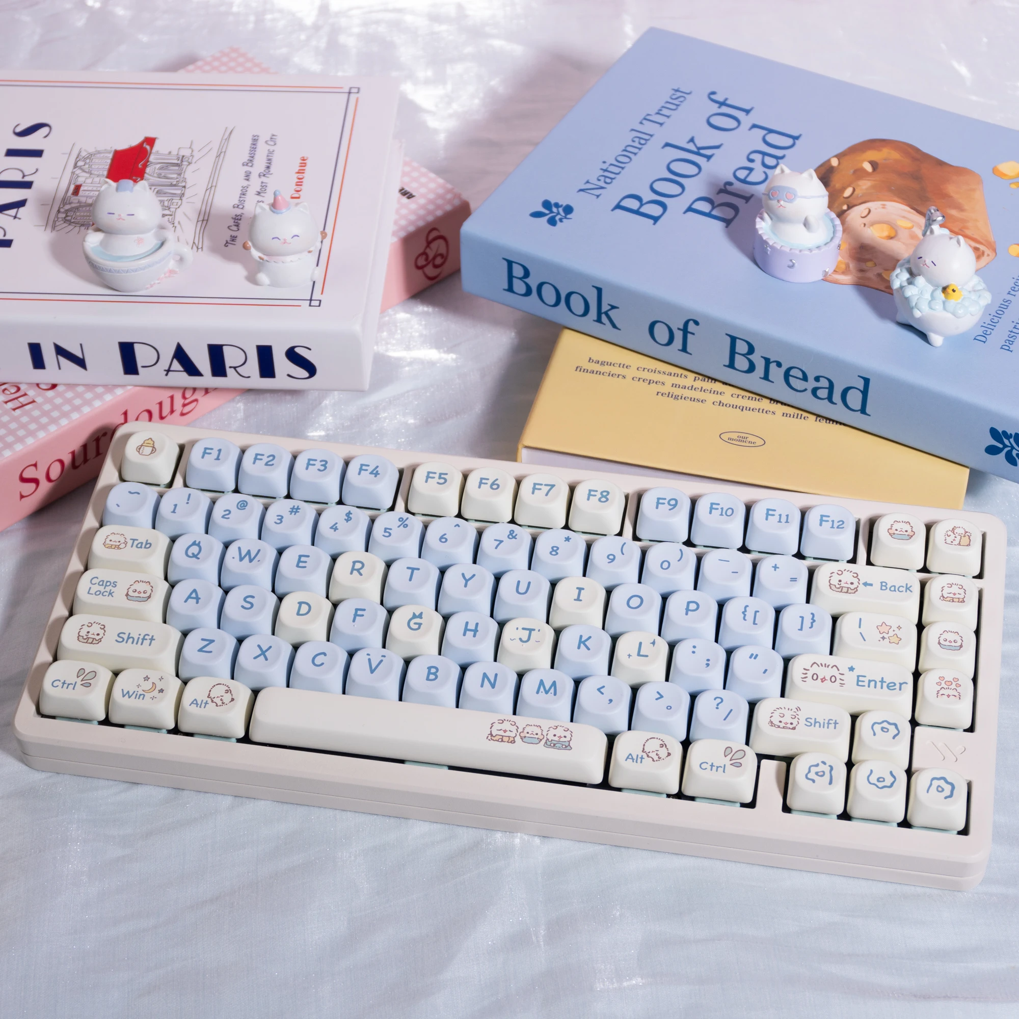 130+ مفاتيح MOA Profile Blue Cat PBT أغطية مفاتيح صبغ جمركي أغطية مفاتيح فرعية لمفاتيح Cherry Gateron MX لوحات المفاتيح الميكانيكية