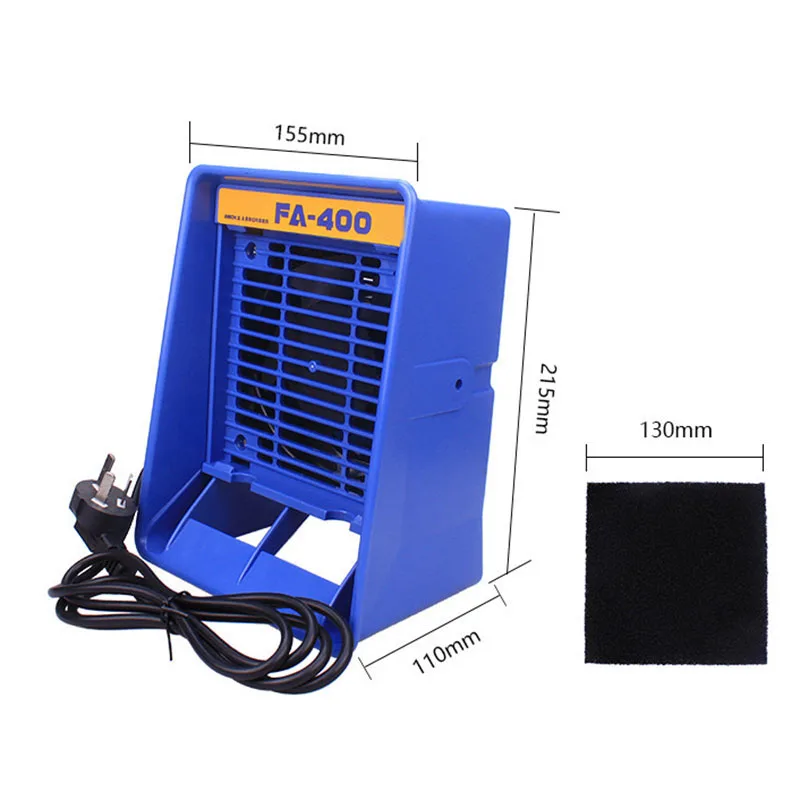 

FA-400 Portable Smoker Soldering Iron Welding Exhaust Fan Smoke Absorber with Activated Carbon Filter Sponge ESD Smoke Purifier