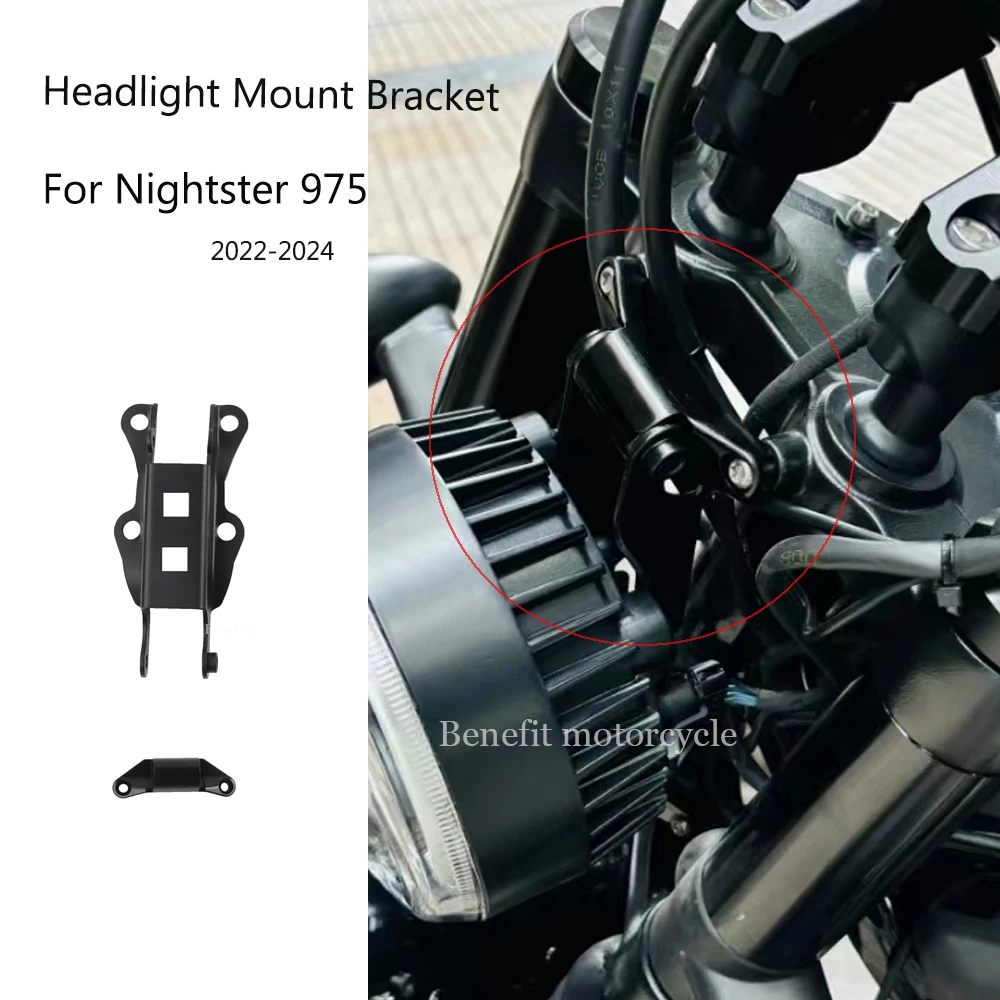 

Headlight Mounting Bracket Headlamp Mount Holder Kit Black Motorcycle Accessories For Harley Nightster 975 RH975S 2022 2023 2024