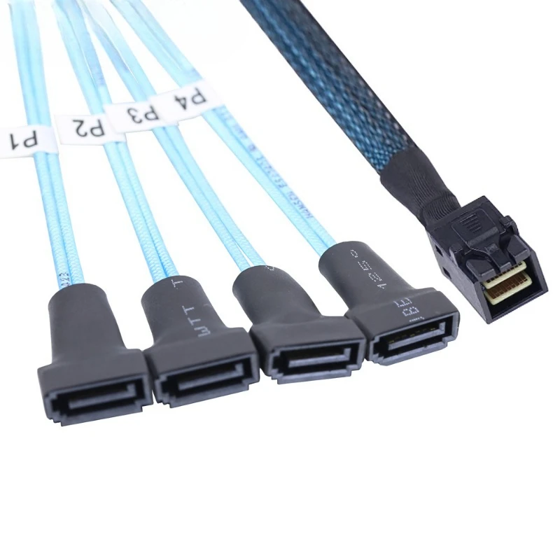 Mini SAS SFF-8087 To 4X SATA Male Female 3.0 SSD High Speed Data Transfer Cable 1 To 4 0.3m