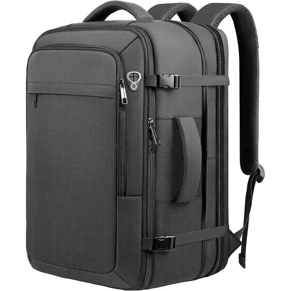 

Large 40-50L Waterproof Expandable Travel Backpack with TSA Approval and 17.3 Laptop Compartment