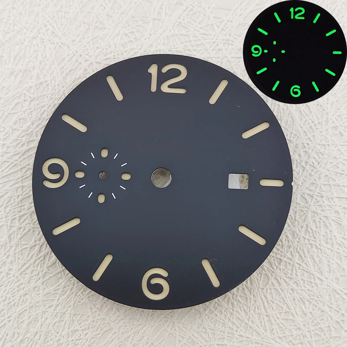 38.8mm Watch Dial  Custom Logo Green Glow Dial Watch Accessories Suitable For ETA 6497/ST3600 Mechanical Manual Watch Movement