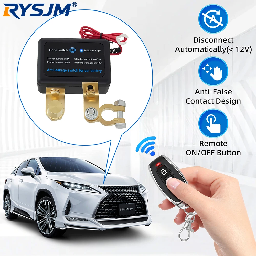 

DC 12V /24V Remote Battery Disconnect Switch For Car SUV Truck RV Buses Battery Kill Switch Power Isolator Relay Cut-Off Switch