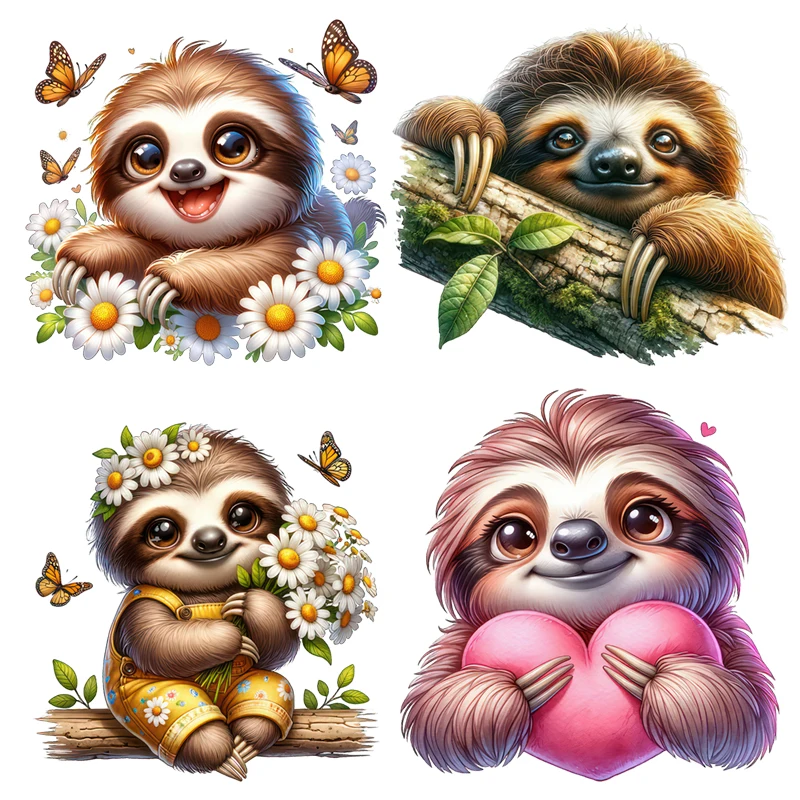 Three Ratels QB61 Cartoon sloth cute animal stickers for home decoration car body decals