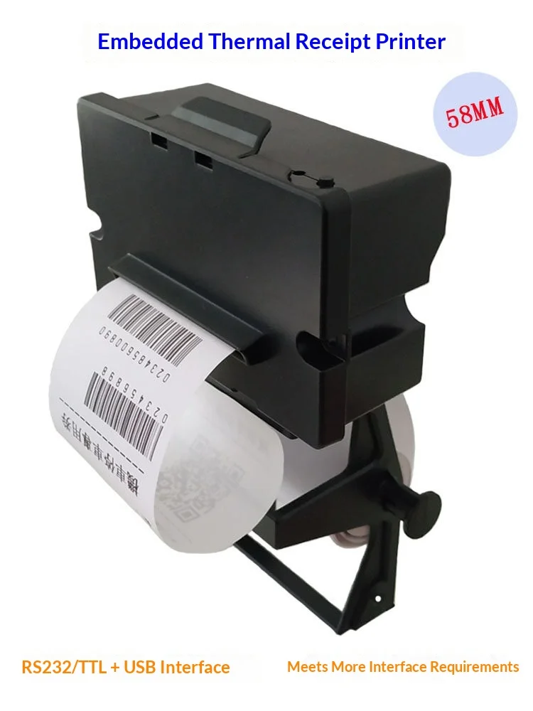 58 Cutter Microcontroller Barcode Printing Embedded Thermal Printer RS232/TTL/USB Interfaces Android Secondary Development