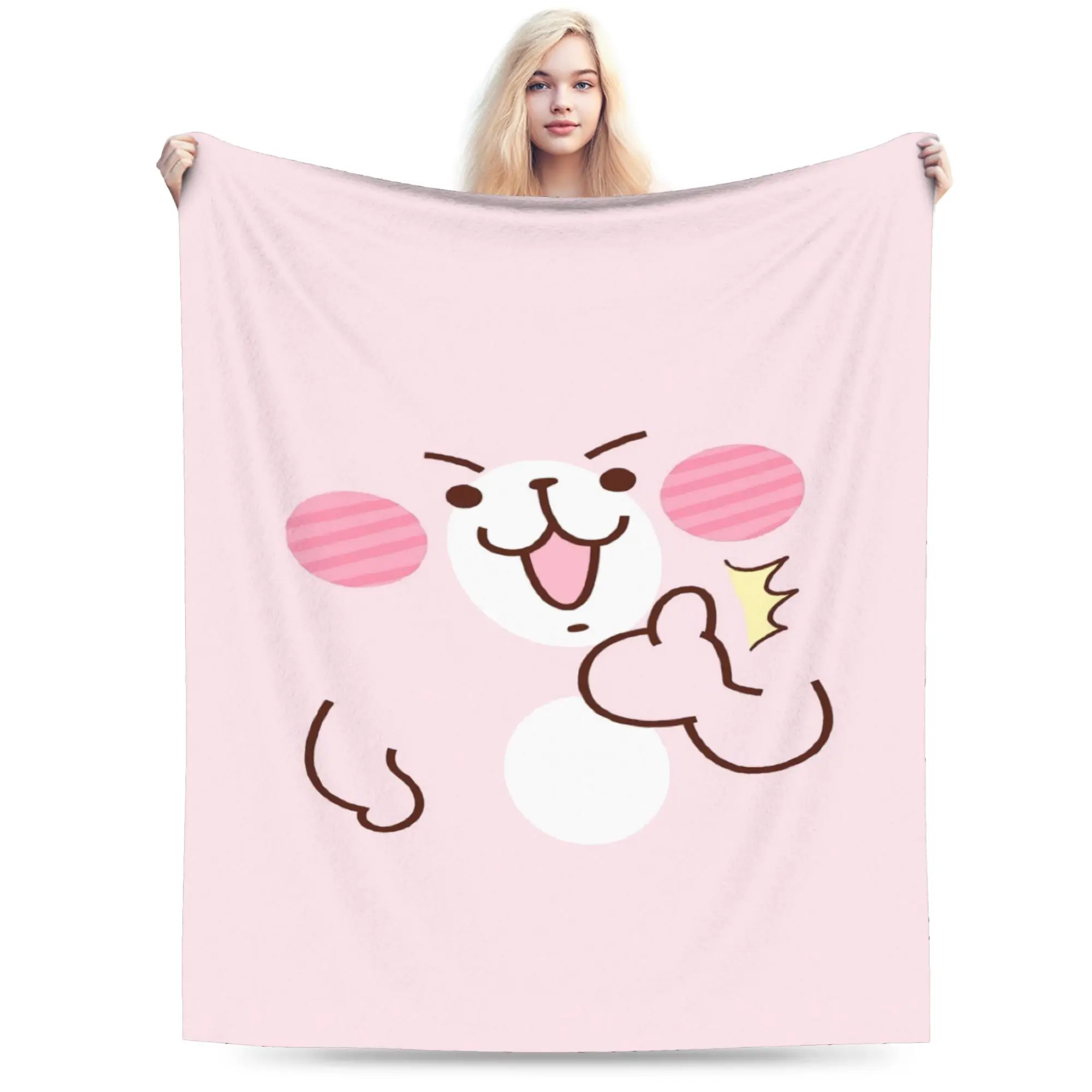 Kanahei's Small Animals Usagi Piske Blanket Quality Warm  Throw Blanket Winter Decorative Bedroom Print Bedspread