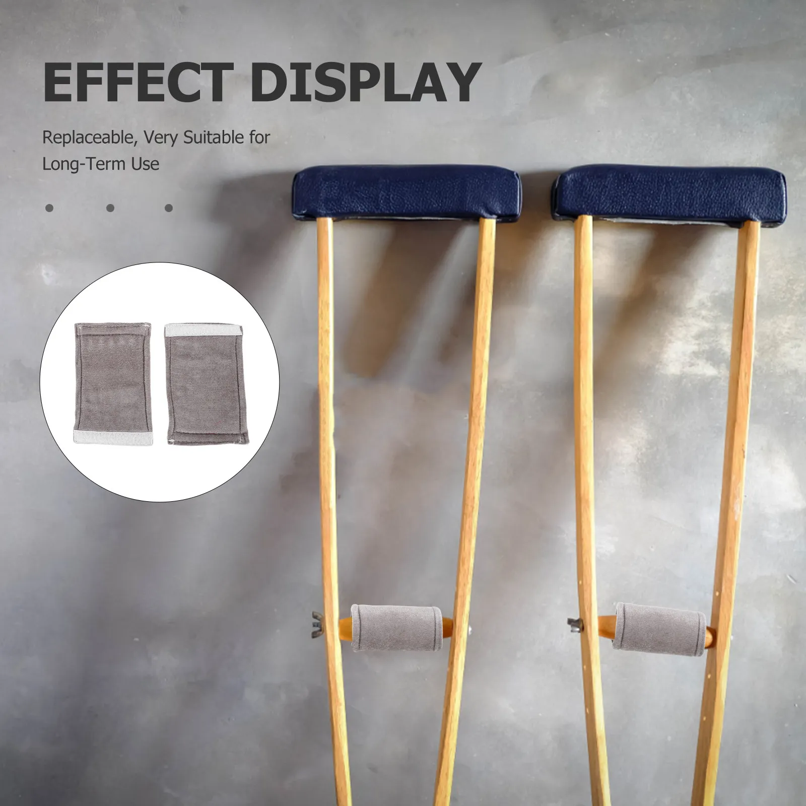 2Pcs Soft Cushion Crutch Pads for Underarm Support Elderly Mobility Aid Universal Fit Elastic Anti-Scratch Replacement Pad