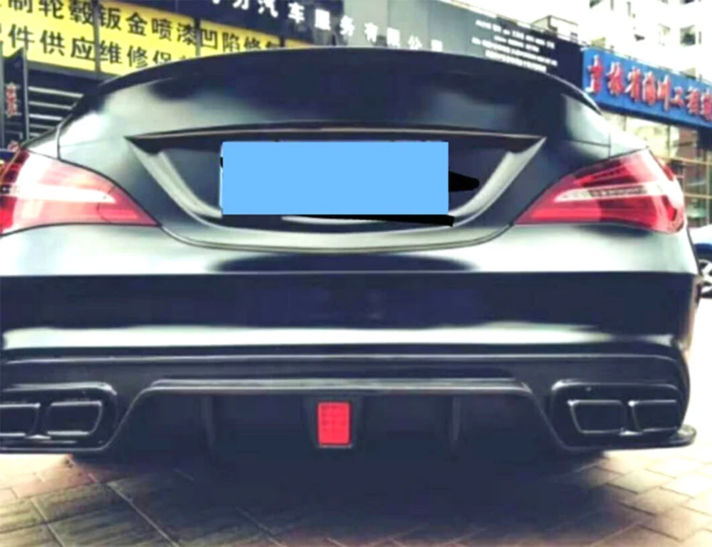 Navigation Light Style Rear Lip With Tail Throat For 2013 to 2019 Benz CLA-Class AMG W117 Modified Carbon Fiber Rear Diffuser