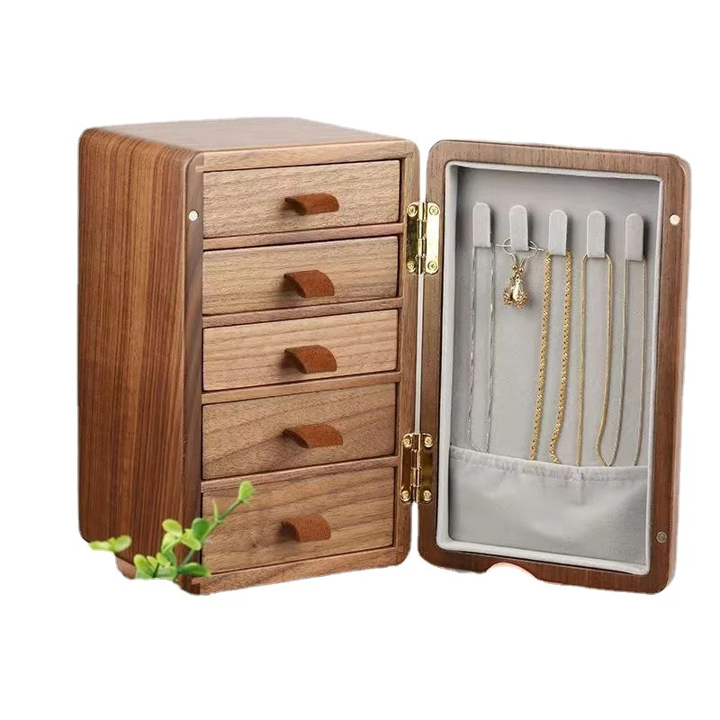 

Solid wood refrigerator jewelry box storage box pull-out high-end exquisite earrings necklace watch storage box jewelry