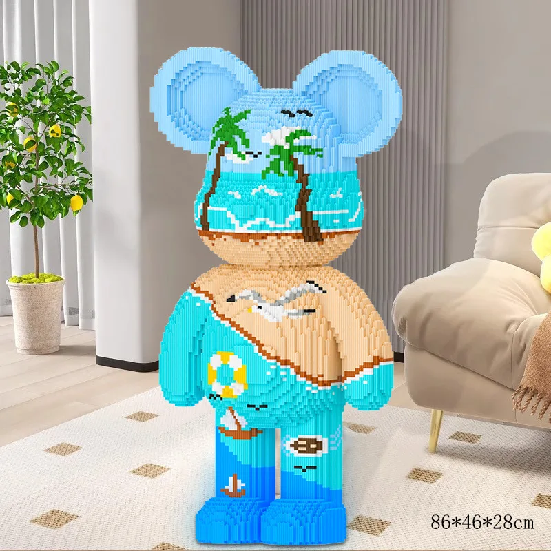 موضة الدب الكبير ماجيك بنة ملونة الدب نموذج تجميعها الطوب ثلاثية الأبعاد لتقوم بها بنفسك لعبة الديكور للأطفال هدية الكريسماس #4