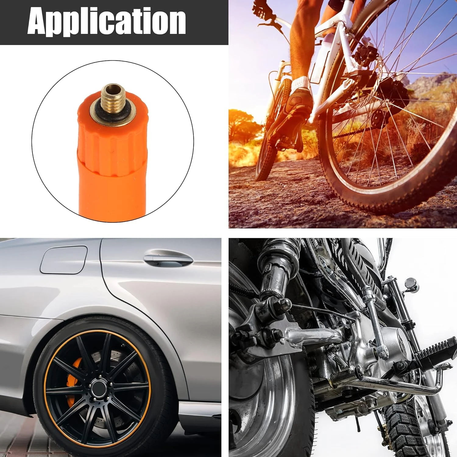 M6 Thread Extension Inflation Tube, Standard Tire Valve With Fine Teeth For M6 Car Bicycle Motorcycl Thread Integrated Air Pump