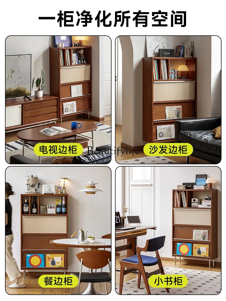 

yj39 Storage Retro Color Block Integrated Bookshelf Display Cabinet