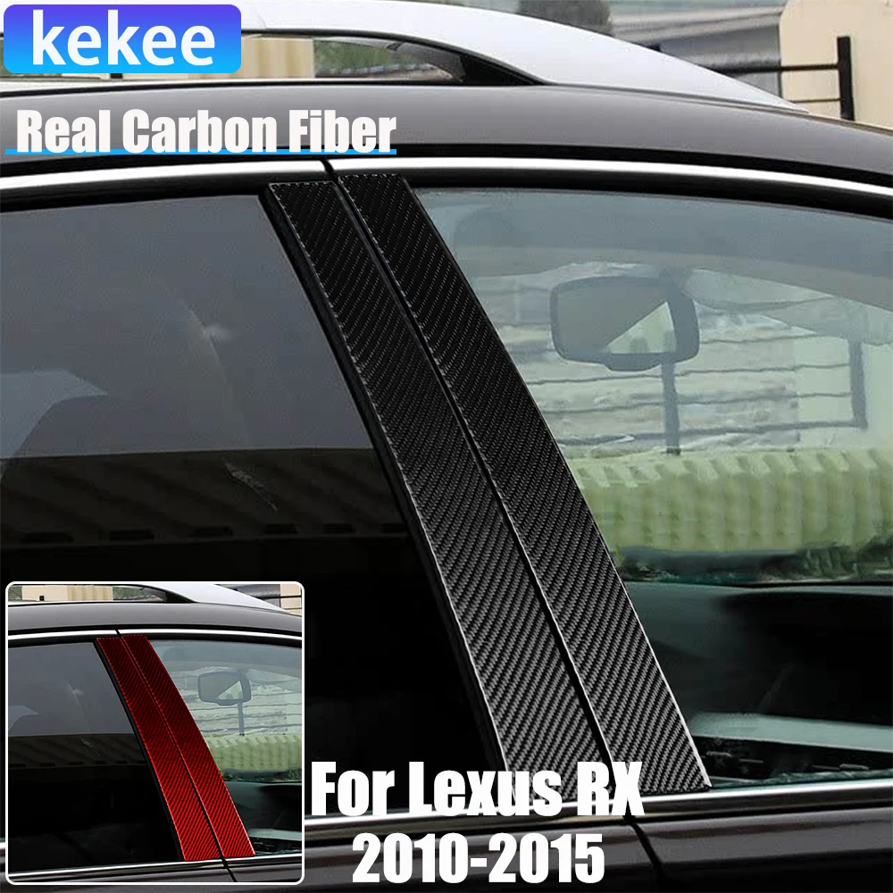 

Автомобильные аксессуары из настоящего углеродного волокна, крышка панели B-подставки, мягкая наклейка для Lexus RX350 RX450h 2010 2011 2012 2013 2014 2015