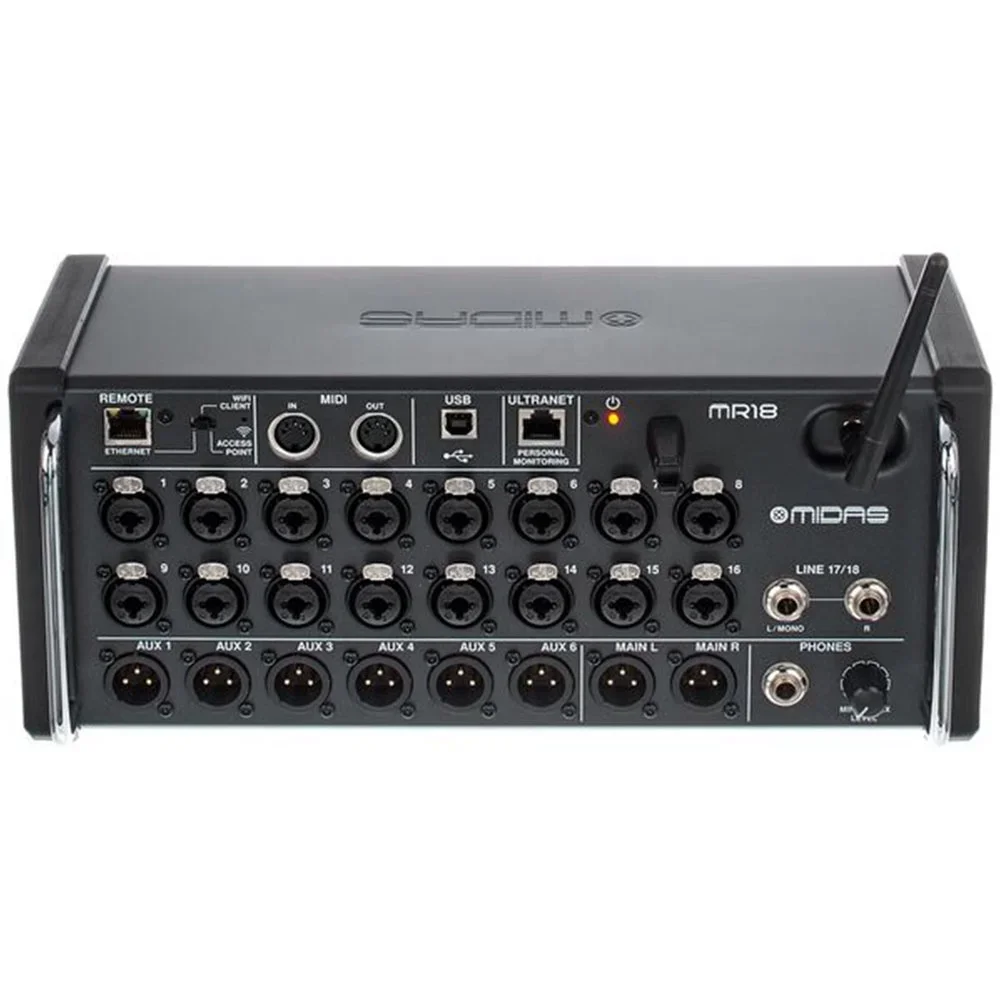 Midas MR18 Digital Mixer Speakers Audio System Sound 18-Channel Mini Mixer Wireless WiFi Control