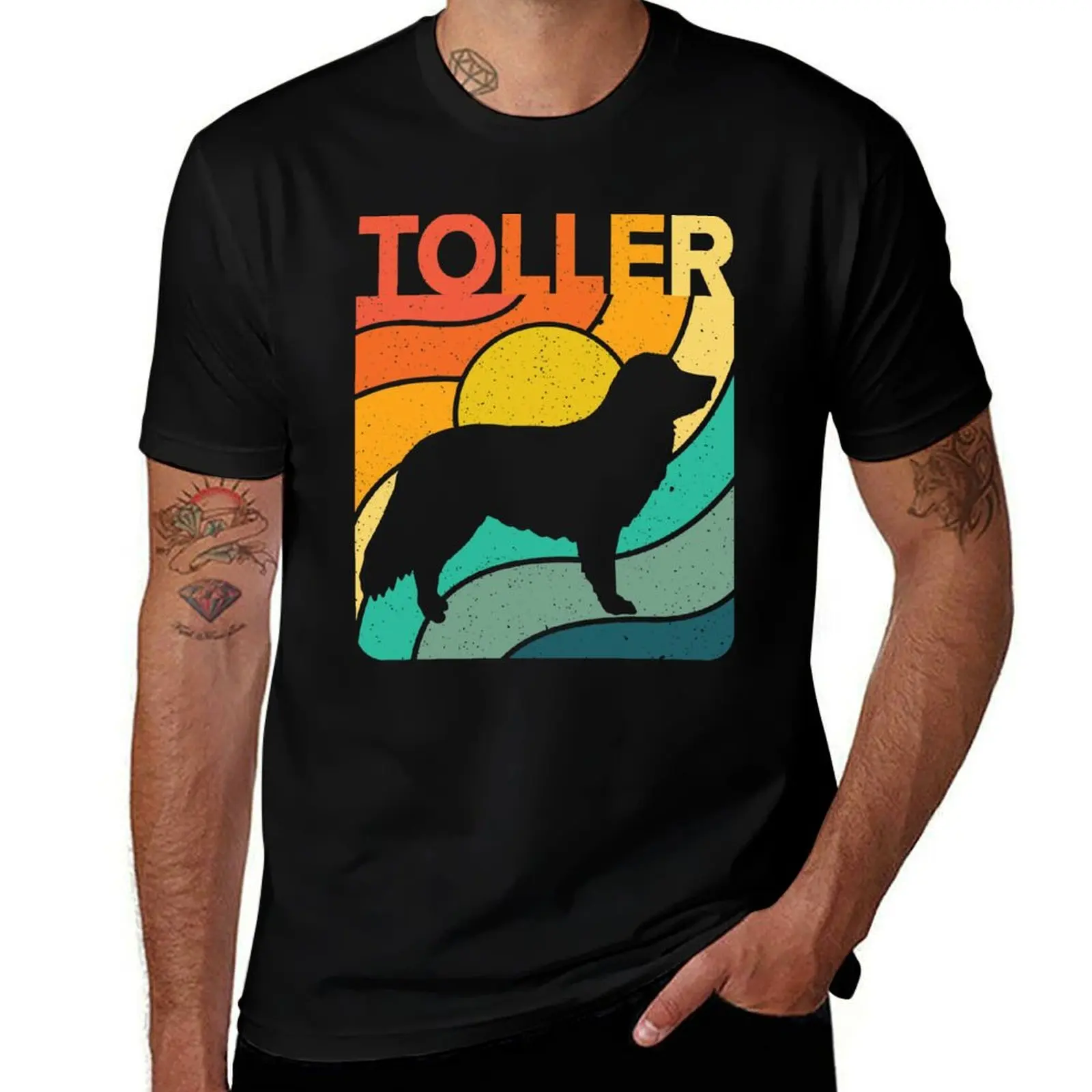 Nova Scotia Duck Tolling Retriever Dog Vintage Gift Pet Lover T-Shirt Work Utility Casual Tee Shirt T-Shirt