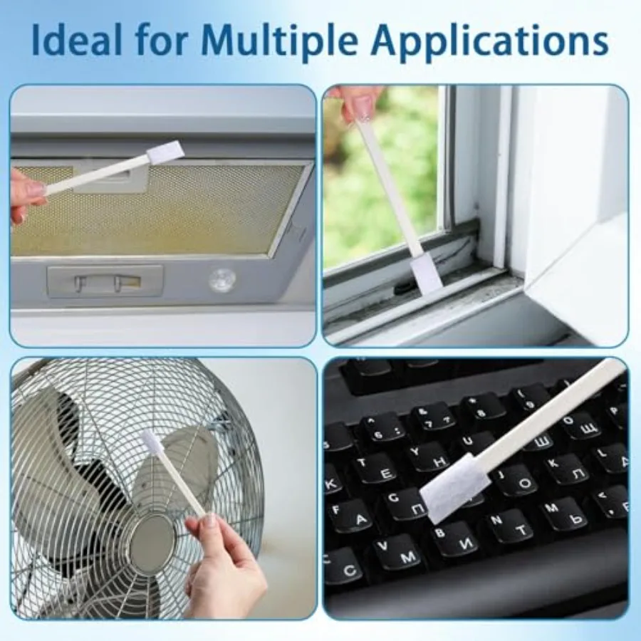 Disposable crevice cleaning brush set, 20 pcs, plastic, white, for household deep cleaning of toilet bowl corners, keyboard gap view 6
