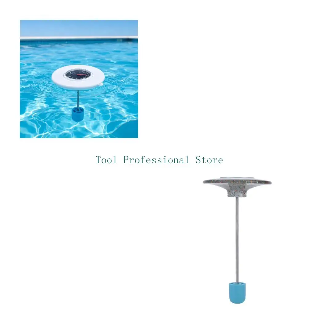 57QF Floating Pool Water Temperature Reader for Bath Viewing with Clear Number View, Lower Stem, Plastic Shell, and Daily