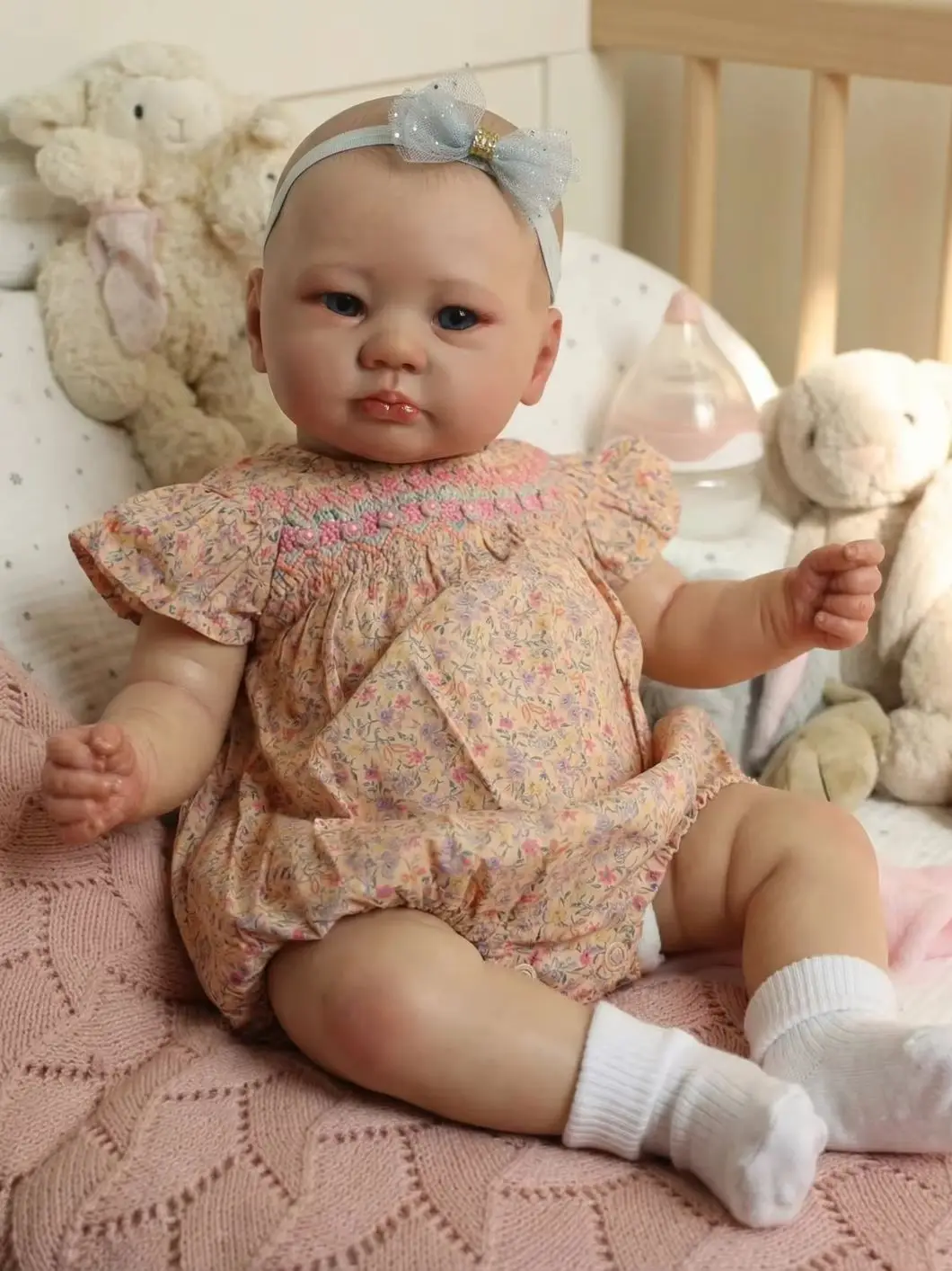 NPK 19inch Lali Newborn Baby Reborn Doll - Soft Touch Lifelike Cuddly 3D Skin Multiple Layers Painting Soft Body