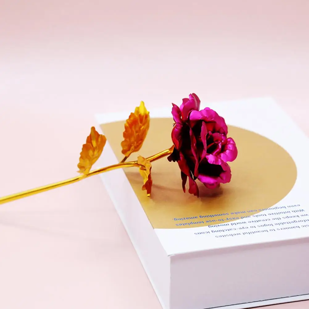 Gold Foil Rose Romantic Gold Rose Gold Foil Artificial Rose for Tabletop Decoration Eternal Gift for Wedding Valentine's Day