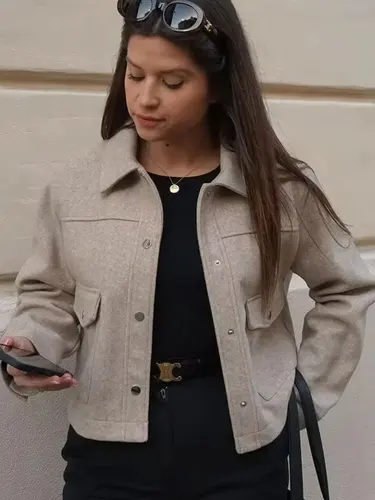 Imagen 2 del producto HH chaquetas para mujer moda de otoño sólido bolsillos delanteros botón chaqueta de manga larga mujer elegante abrigo Casual