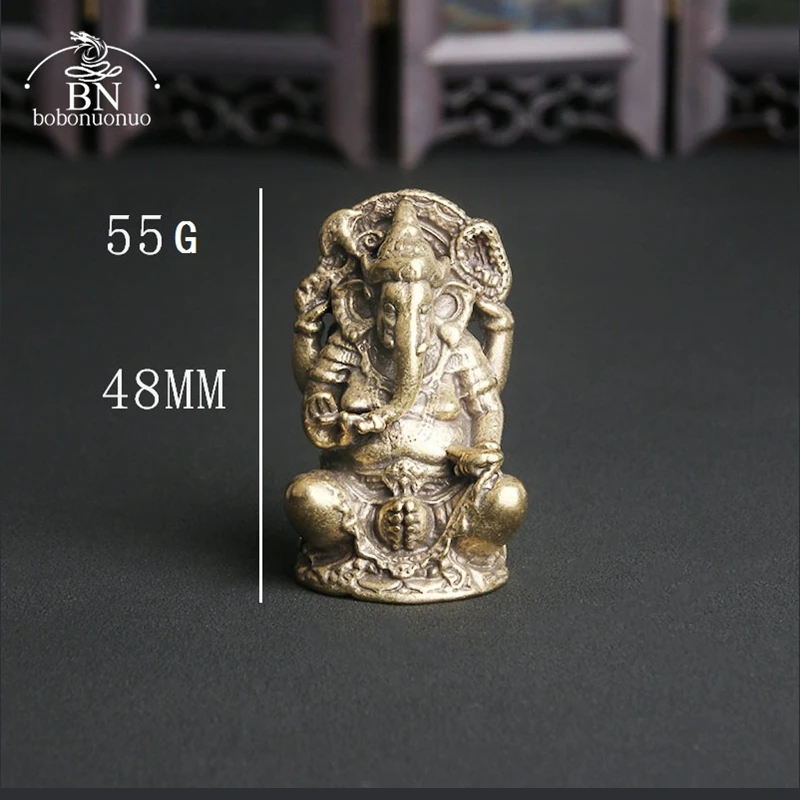 Gold Lord Ganesha Buddhas Statue Elephant God Sculptures Ganesh Figurines Pure Copper Home Garden Buddha Decoration Model Gift