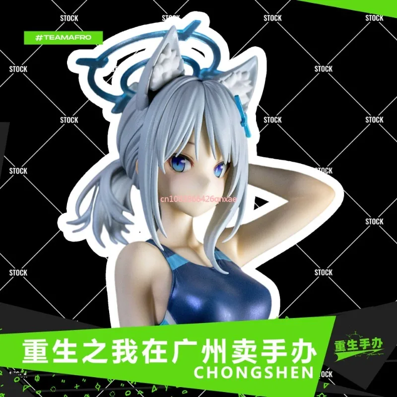 In Stock High-quality GK Blue File Azure Sand Wolf Anime White Swimsuit Hand Model Gift Collection