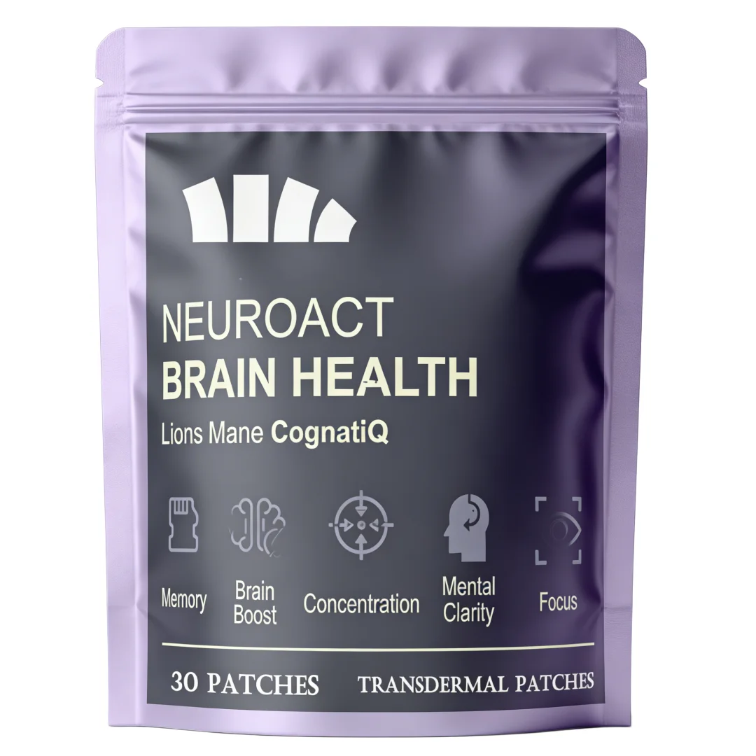 30 Patches Brain Health Memory Transdermal Patches With Cognatiq, Vitamin B3 & B6, For Focus, Memory