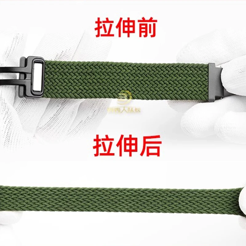 Nylon canvas watch strap for CASIO DW-291H/DW-290 W-218H/W-219H 18mm Woven black green unisex watchband Magnetic folding buckle