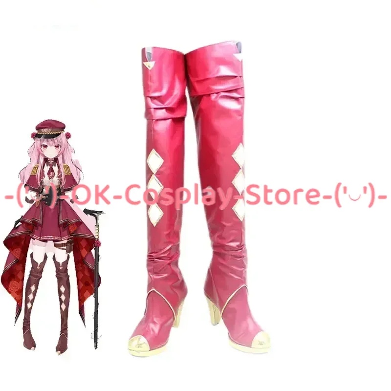 Rosemi Lovelock Cosplay Boots Youtuber Vtuber Cosplay Shoes  Halloween Carnival Prop High Heel Red PU Leather Shoes Custom Made