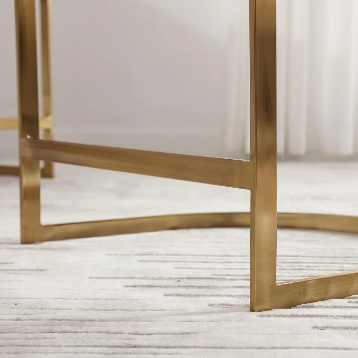 4 Modern Bar Stools Counter Height 24"" For Kitchen Island Velvet Upholstered Barrel Back Stool Chair And Golden Metal Frame