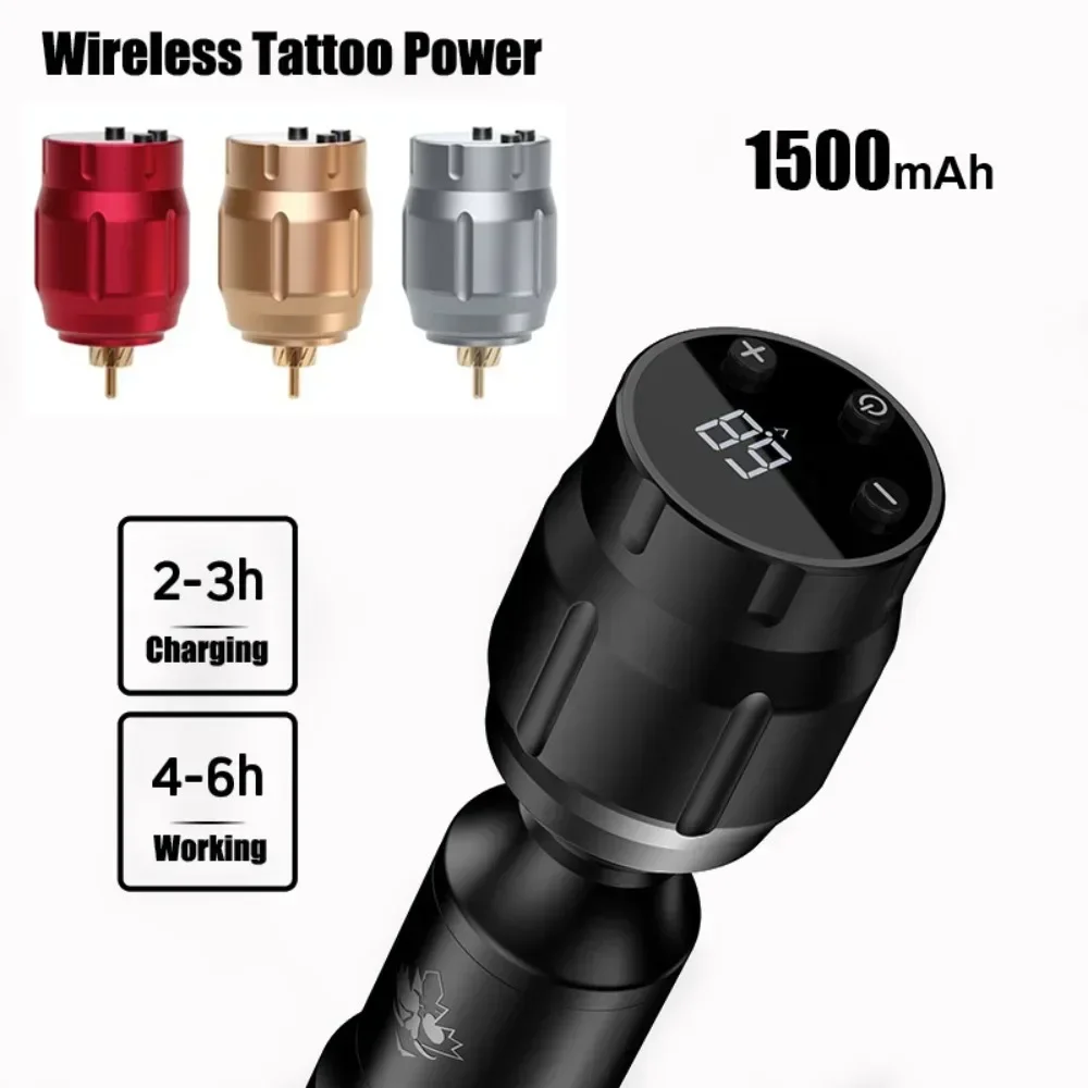 MC-W1 Wireless Tattoo Power Supply Professional Portable Rechargeable Batterry 1500mAh For Tattoo Machine Pen RCA Interface