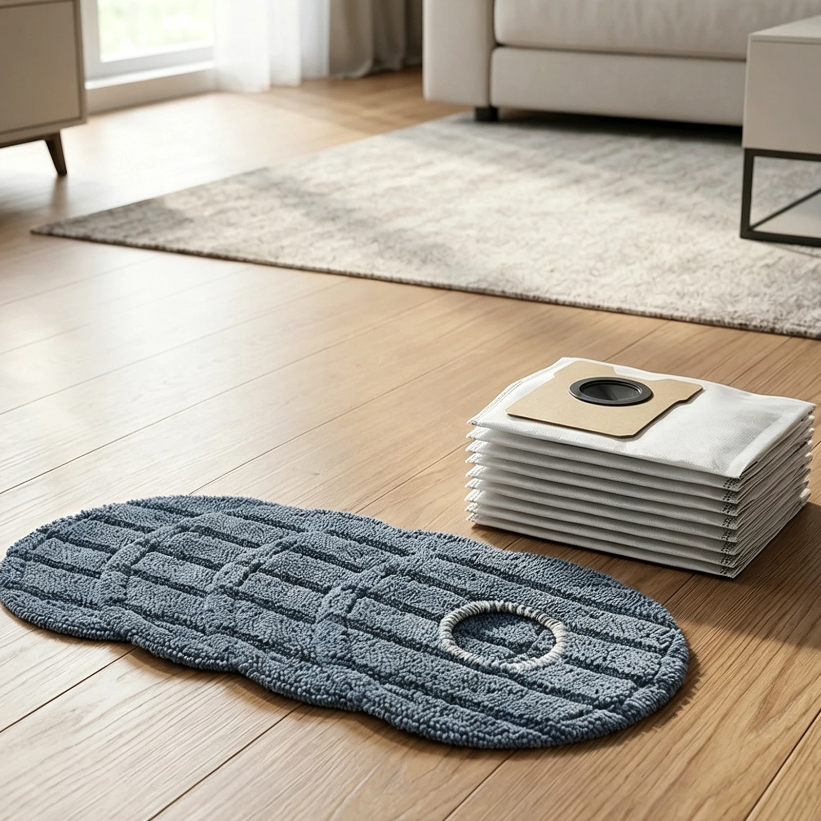 Comprehensive Accessory Set for eufy For Omni C20 Robot Vacuum 4 Mop Pads and 8 Dust Bags for Enhanced Cleaning Efficiency