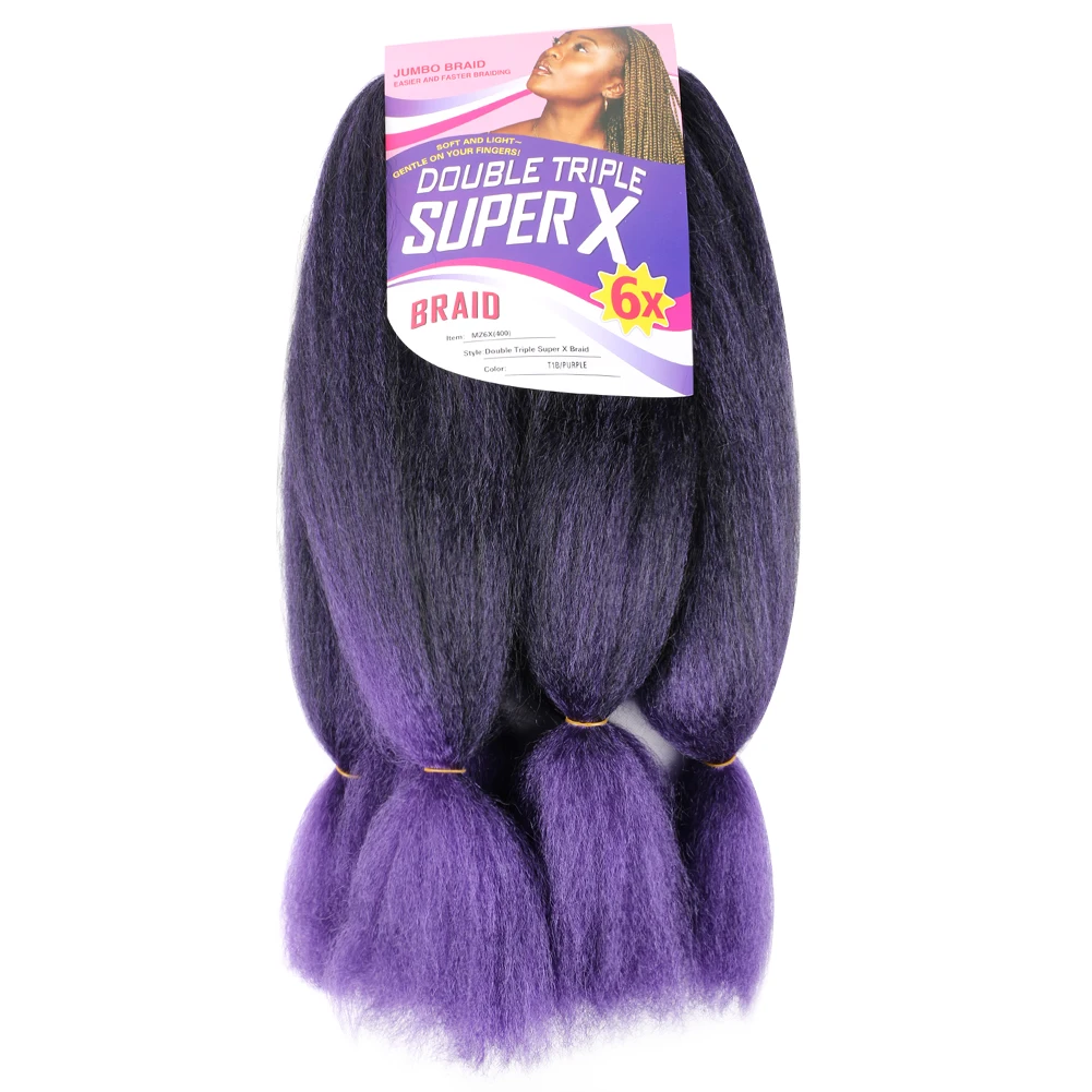 6 paquetes/lote de extensiones de cabello trenzado ombré, trenzas de fibra resistentes al calor de 24 pulgadas para tejido de ganchillo Afro Twist
