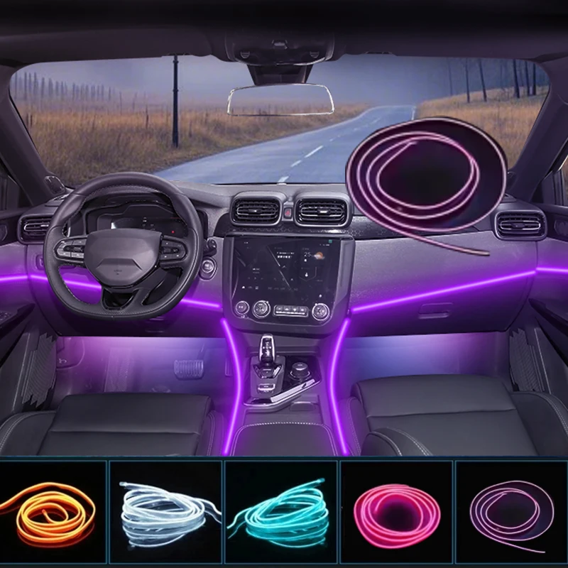 

Car Interior Decorative Cold Light Dashboard Console LED Ambient Lamp Strips 1-5M