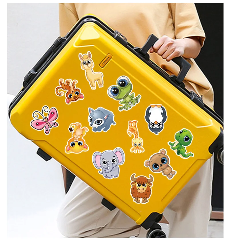 10/25/50pcs Cartoon Big Eyes Animal Stickers for DIY Luggage Water Bottle Phone Laptop Guitar Scrapbook Notebook Decal