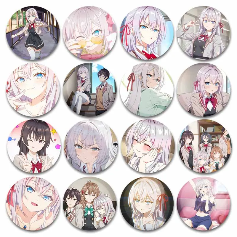 

Alya Sometimes Hides Her Feelings in Russian Brooch on Backpack Cute Alisa Masachika Yuki Ayano Cartoon Badges Accessories Gifts