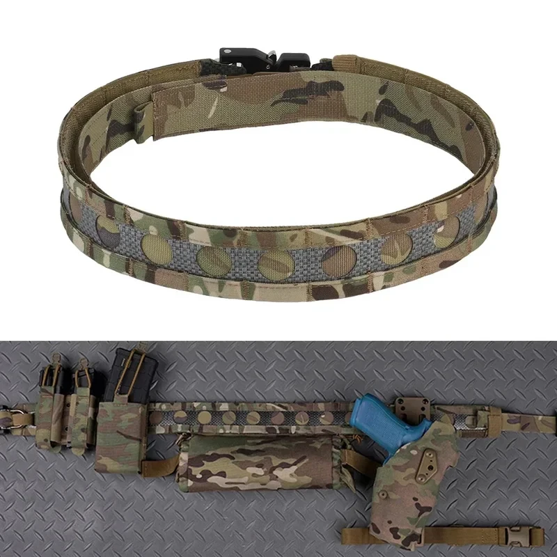 

Tactical Bison Battle Belt 2 Layer Quick Release Metal Lightweight MOLLE Waist Belt Hunting Airsoft Training