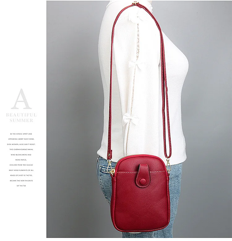 Modische Handytasche Damen Umhängetasche Einschultrige Mini Quadratische Tasche Kartenhalter Tragbare PU-Leder Geldbörse – Detail 18