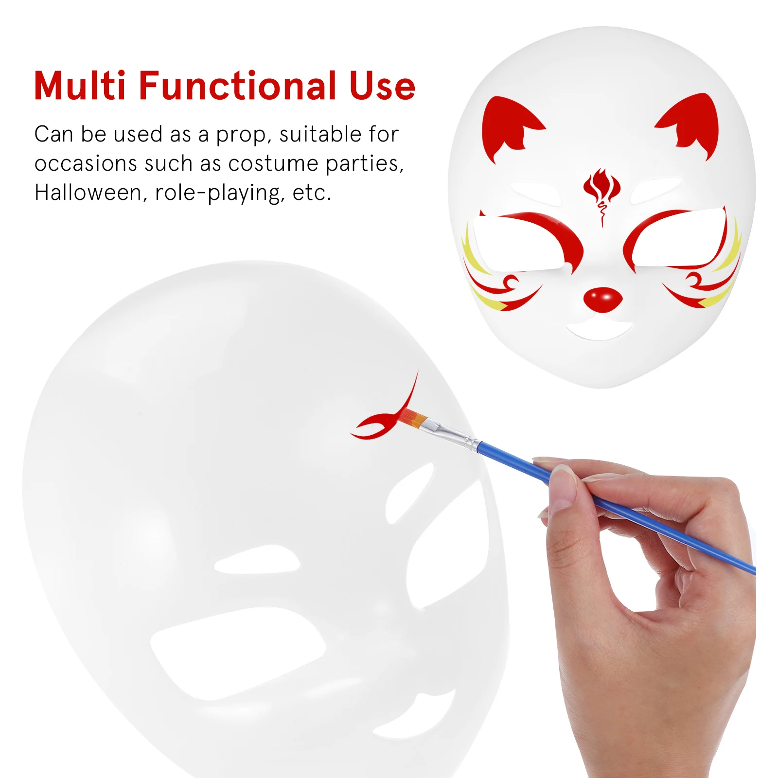 

Diy Full Face Mask Blank Masquerade Mask Cosplay Halloween Party White Mask Face Mask Costume Halloween Face Mask Party Favor