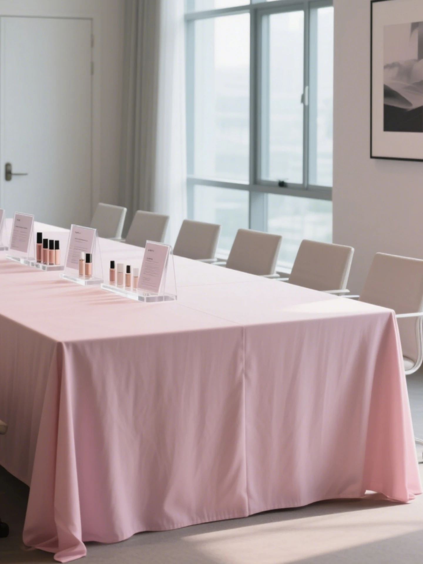 

Pink Rectangular Tablecloth Luxury Sensation Simple Modern Sle Waterproof Dustproof Table Cover for Conference And Banquet