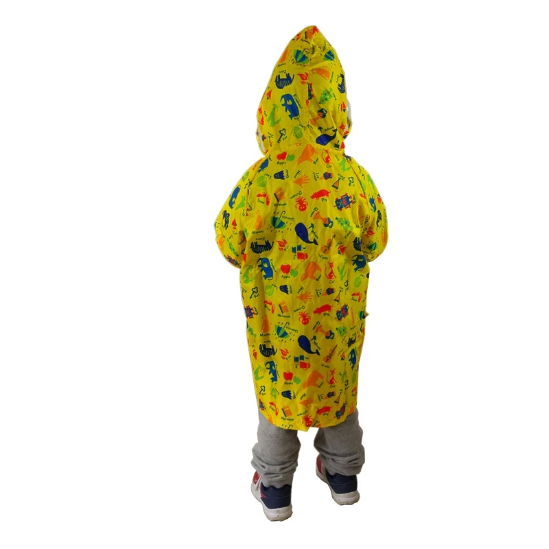 5-7 Years Old Kids Hooded Jacket Children Girl Boy Raincoat Kindergarten Student Poncho Cover Cartoon Queen For Tour Rainwear