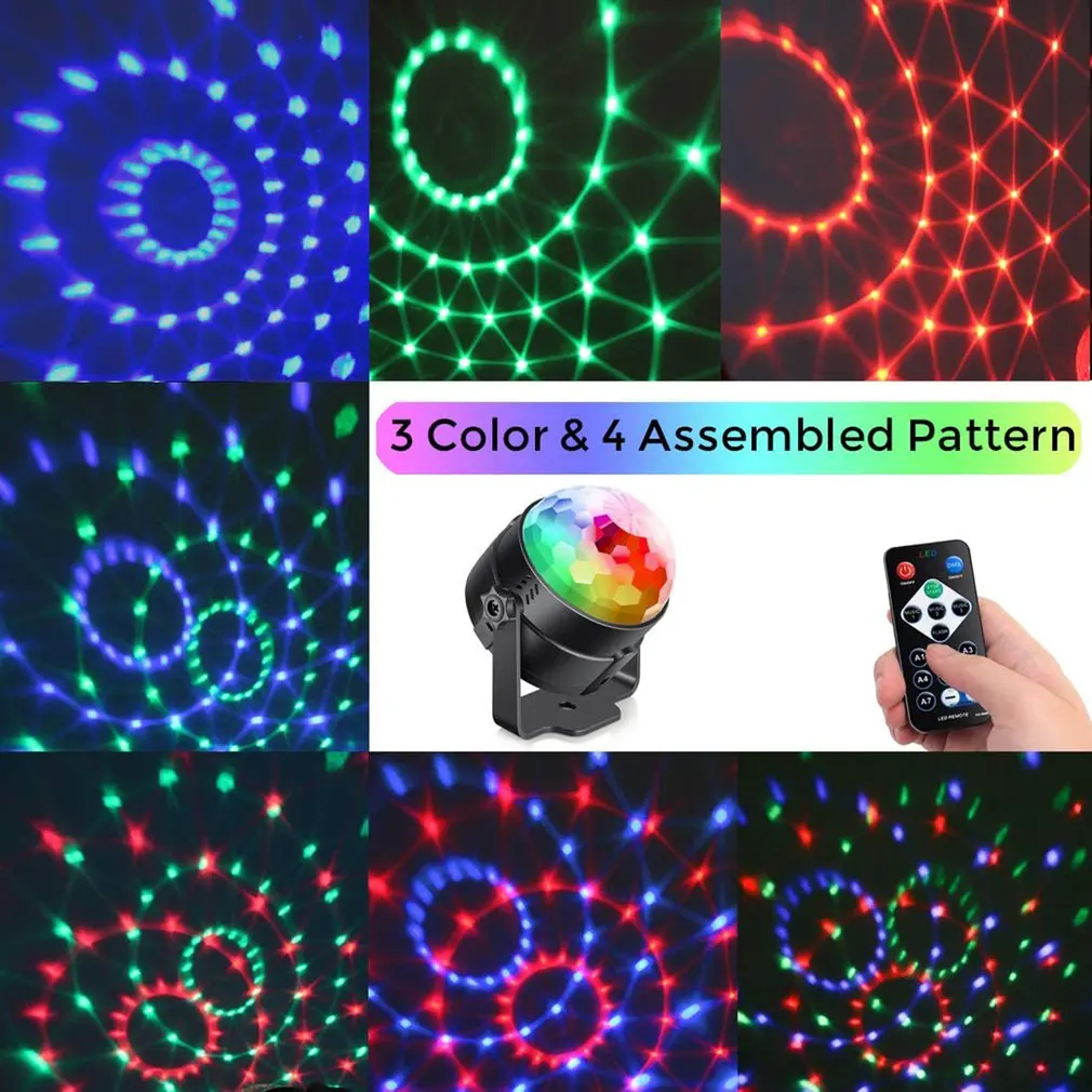 Luce a Led colorata luce di salto luce da palcoscenico lampeggiante controllo vocale luce per feste con luce telecomandata