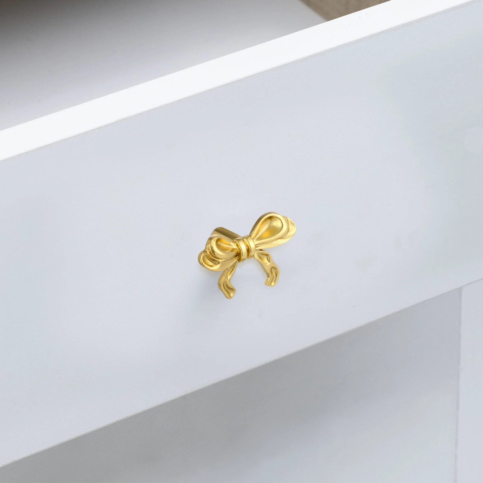 

Brass Drawer les Bow Wardrobe Knob Shaped Dresser Knobs Gold Cabinet Pulls Wardrobe Closet Hardware Furniture Decor