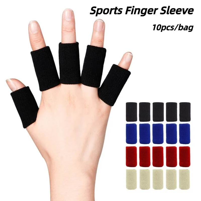 Nylon Sports Finger Protectors Professional Basketball Finger Sleeves Sports Support Guards 10 Pcs/Set