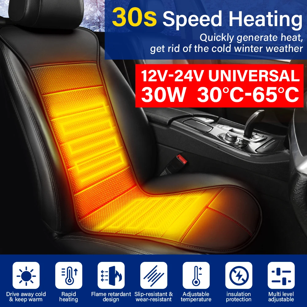 

Lengthen Warmer Seat Heating Car Accessories Pads Winter Universal Auto Seat Heater Cover 12-24V Heated Car Seat Flannel Cushion