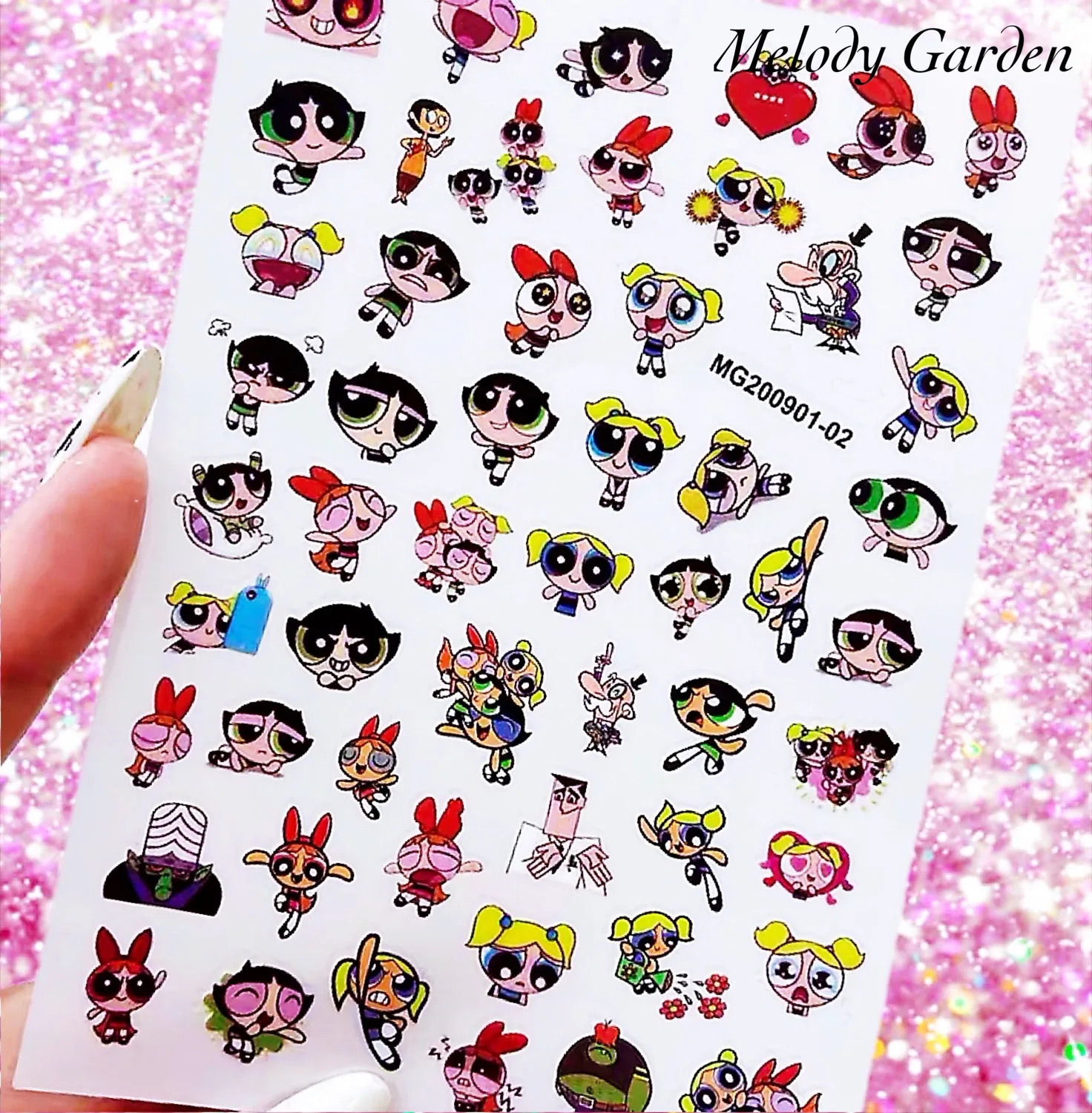 1 Stuks Cartoon Meisjes Nail Sticker Anime Kawaii Schattige Stickers Nail Art Decoratie Diy Press Op Nagels Mode Schoonheid