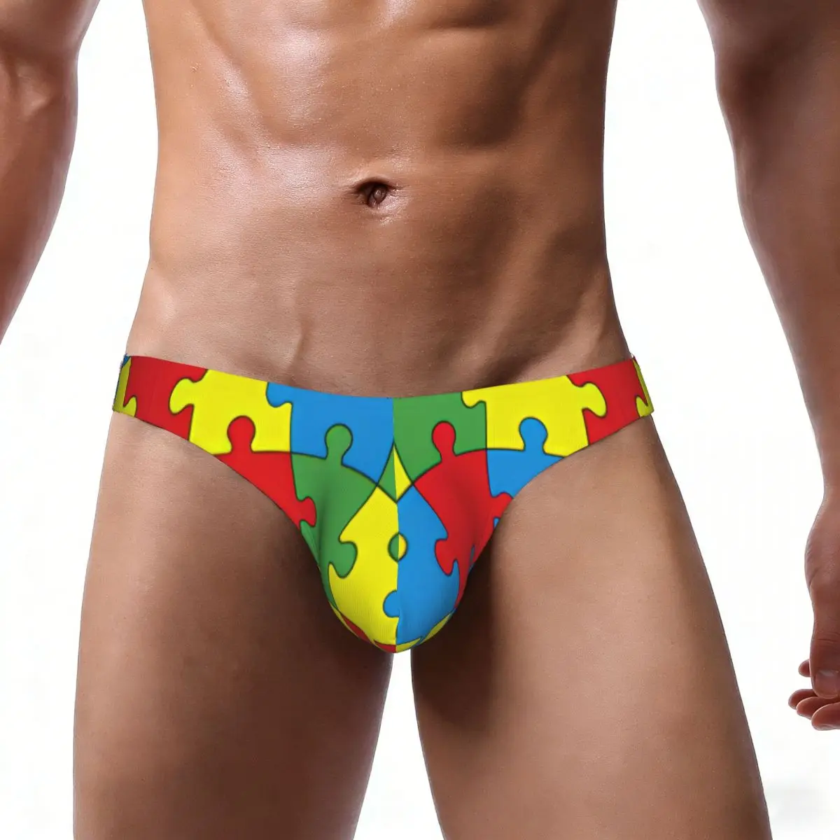 Men's Briefs Sexy Underpants Pieces Of Puzzle Bikini Underwear Men Panties