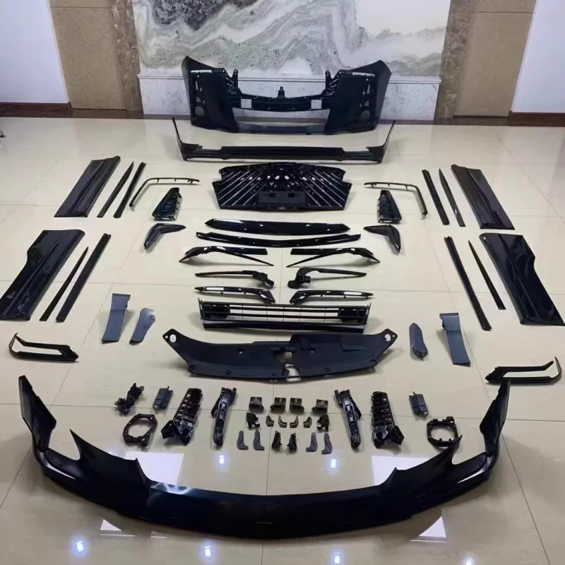 

Unpainted Car kit for Toyota Alphard upgraded front bumper grill Radiator Grille side skirt side skirt door trim