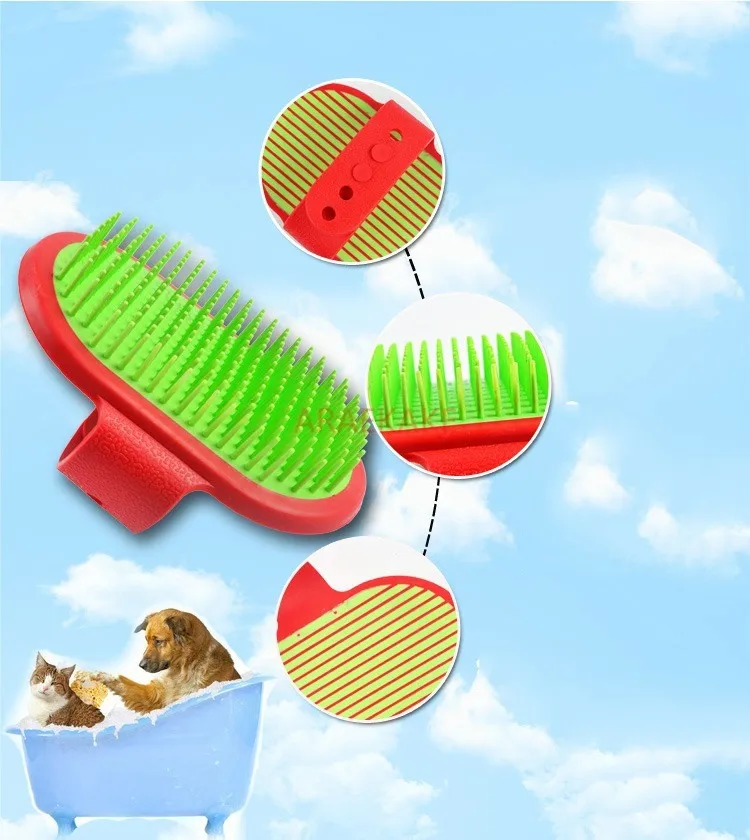 Pet Dog Brush Bath Brush Golden Hair Teddy border collie Samoye Dog Massage Bath Brush