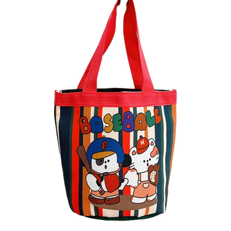 Bucket Tote Bag กระเป๋าถือผู้หญิงกระเป๋าสตางค์กระเป๋าคลัทช์ขนาดเล็ก Catoon ถุงอาหารกลางวันสำหรับเด็กผู้หญิง